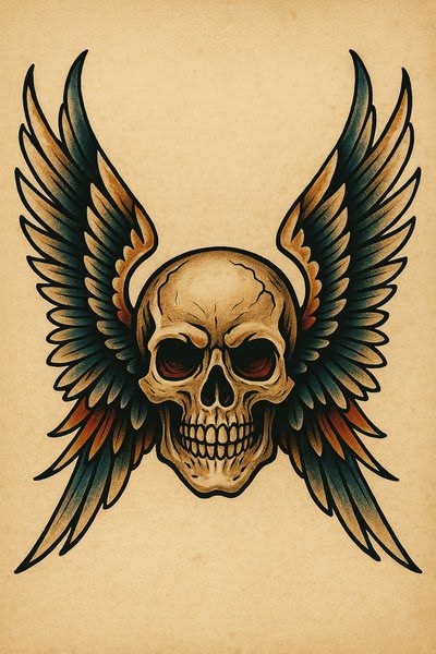 Skull with Wings